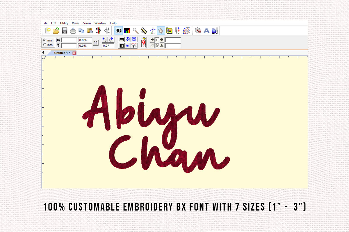 Abiyu Chan Embroidery Script Font