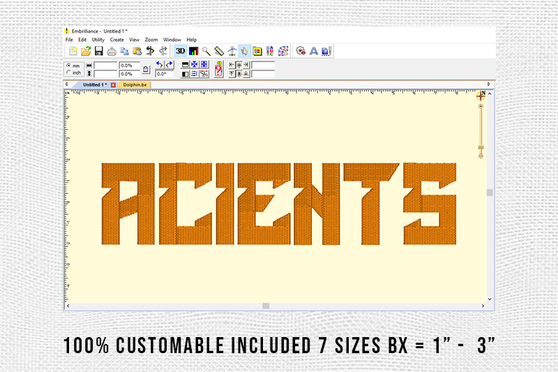 Acients Embroidery Sport Font
