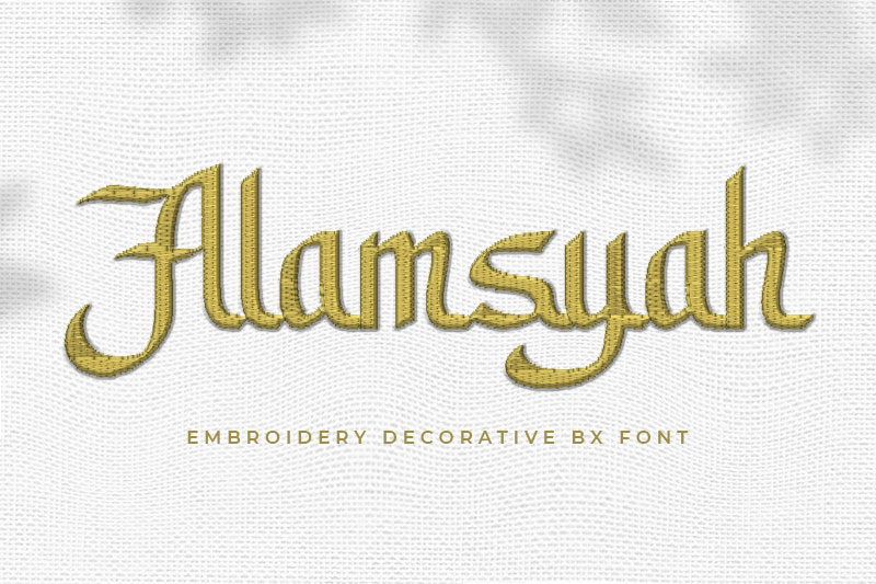 Alamsyah Embroidery Decorative Font
