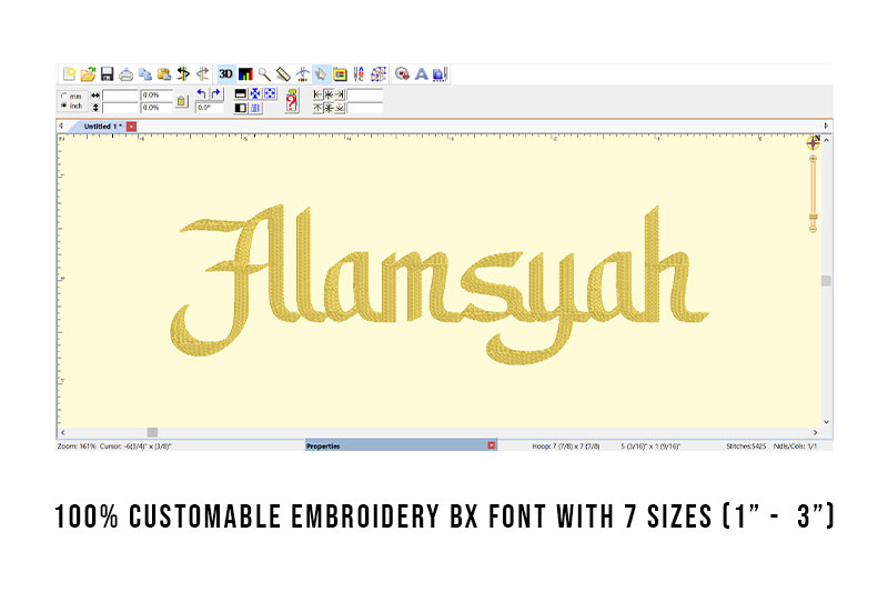 Alamsyah Embroidery Decorative Font