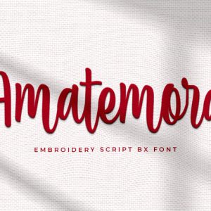 Amatemora Embroidery Script Font