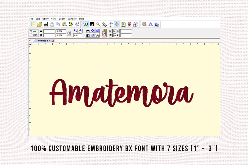 Amatemora Embroidery Script Font