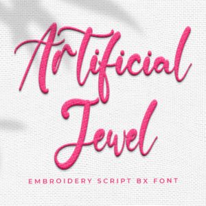 Artificial Jewel Embroidery Script Font