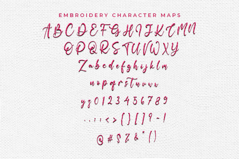 Artificial Jewel Embroidery Script Font