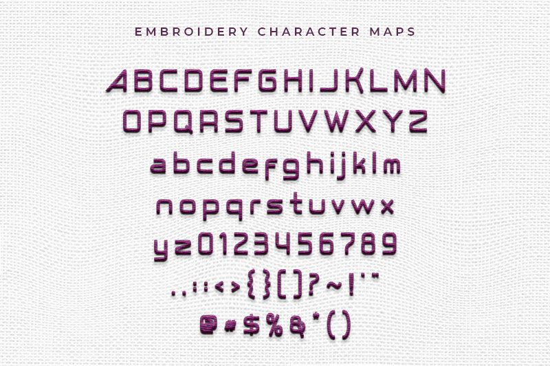 Astraneo Embroidery Futuristic Font