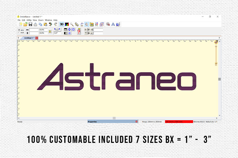 Astraneo Embroidery Futuristic Font