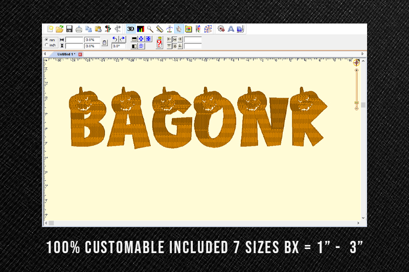 Bagonk Embroidery halloween Font
