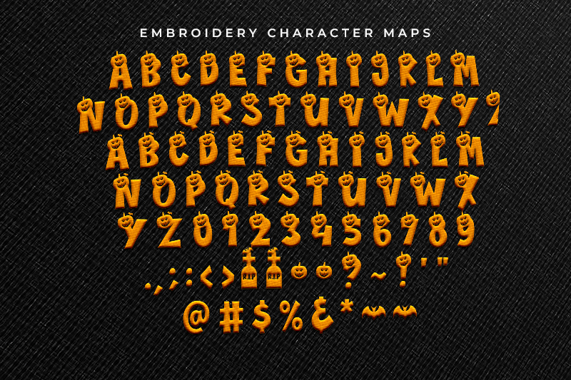 Bagonk Embroidery halloween Font