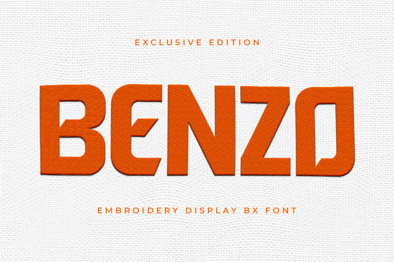 Benzo Embroidery Display Font