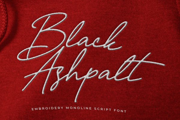 Black Ashpalt Embroidery Script Font