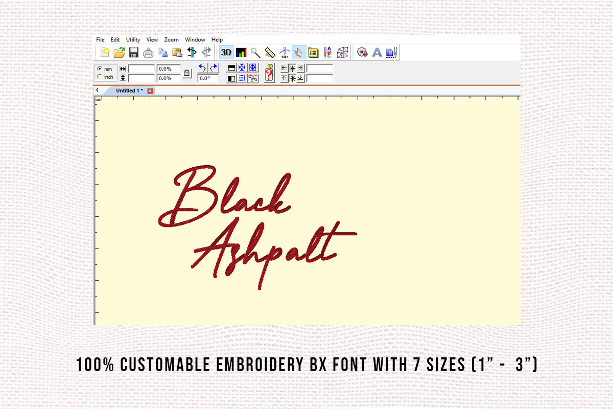 Black Ashpalt Embroidery Script Font