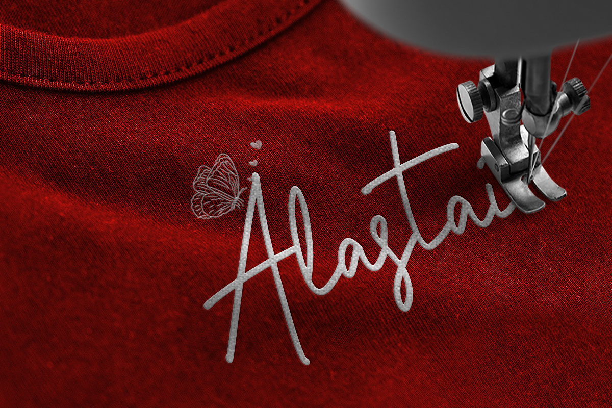 Black Ashpalt Embroidery Script Font