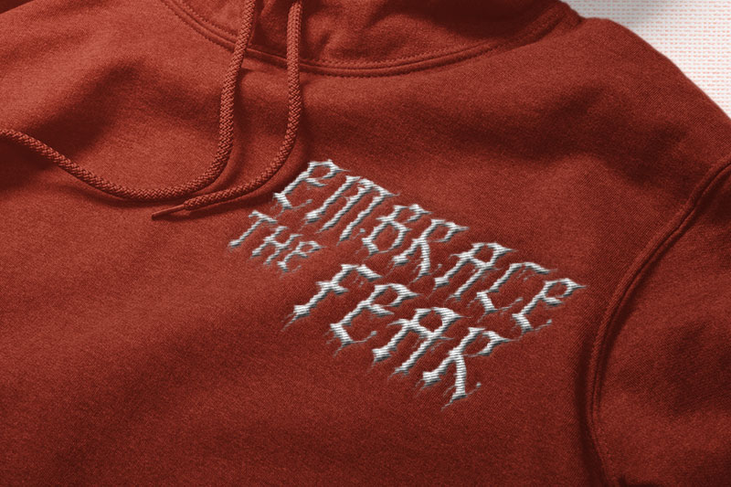 Black Blood Embroidery Horror Font