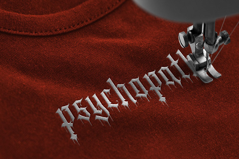 Black Blood Embroidery Horror Font