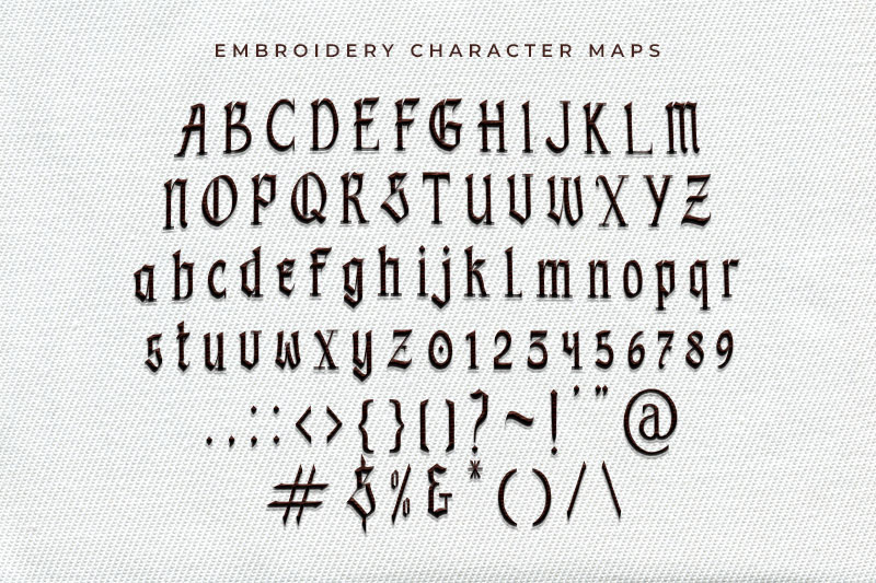 Black Book Embroidery Blackletter Font