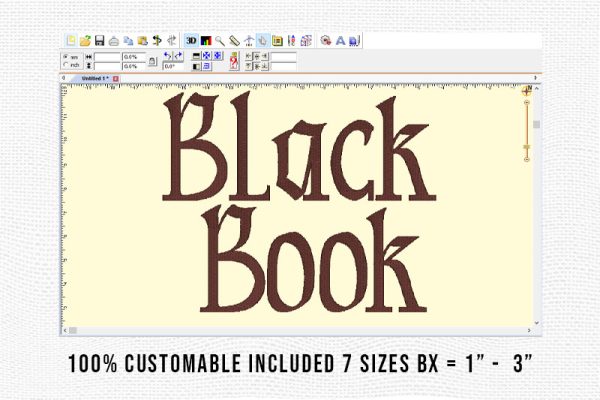 Black Book Embroidery Blackletter Font
