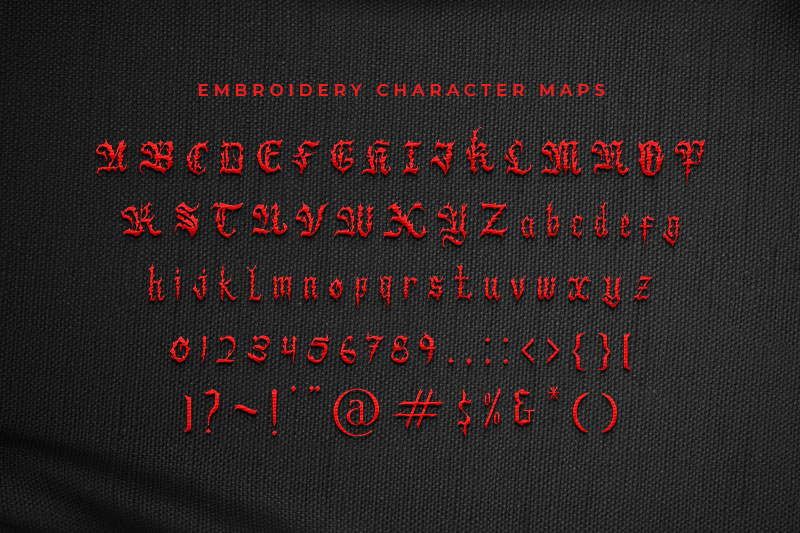 Black Chrone Embroidery Blackletter Font