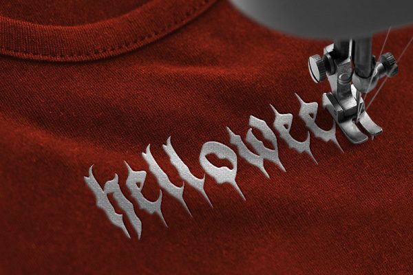 Black Demon Embroidery Horror Font