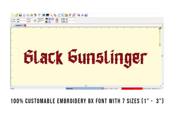 Black Gunslinger Embroidery Blackletter Font