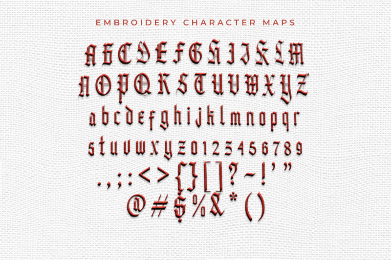 Black Knight Embroidery Blackletter Font