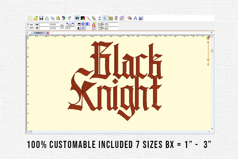 Black Knight Embroidery Blackletter Font