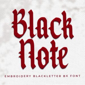 Black Note Embroidery Blackletter Font