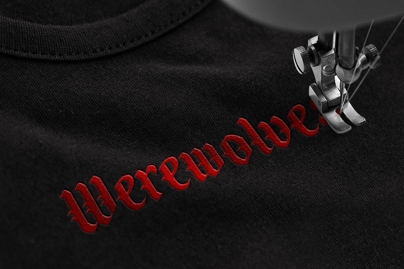 Black Note Embroidery Blackletter Font