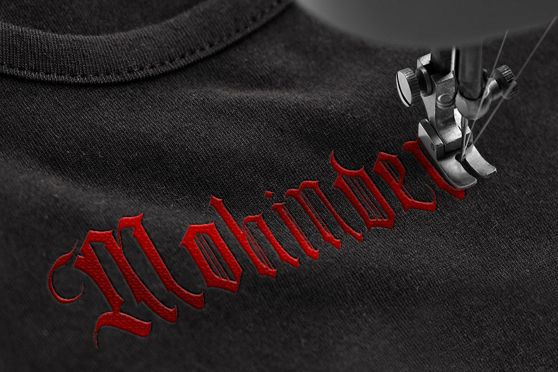 Black Shadow Embroidery Blackletter Font