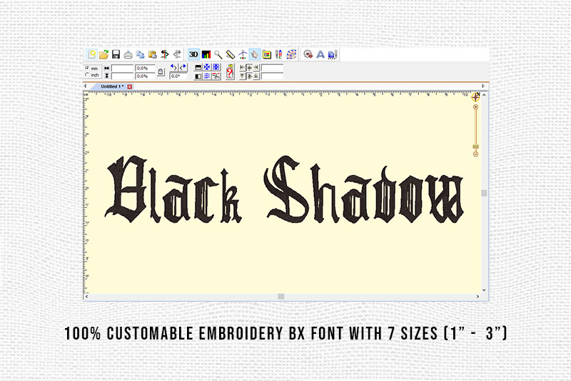 Black Shadow Embroidery Blackletter Font