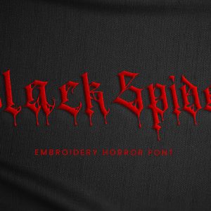 Black Spider Embroidery Blackletter Font
