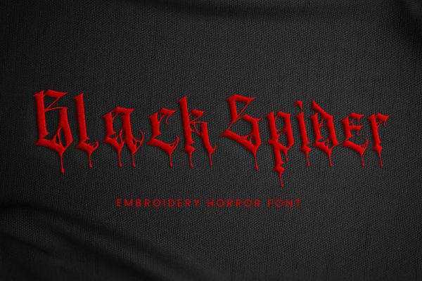 Black Spider Embroidery Blackletter Font