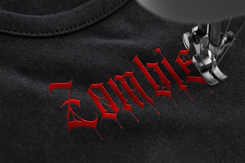 Black Spider Embroidery Blackletter Font