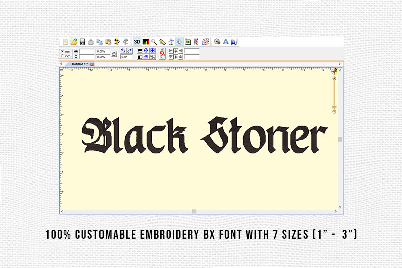 Black Stoner Embroidery Blackletter Font