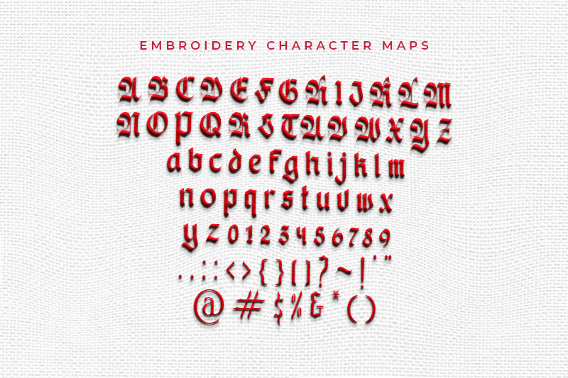 Black Stoner Embroidery Blackletter Font