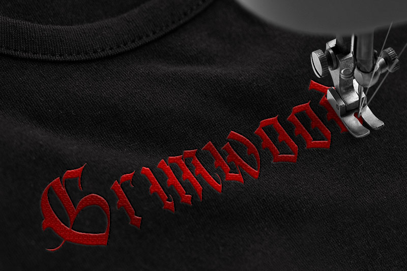 Black Wine Embroidery Blackletter Font