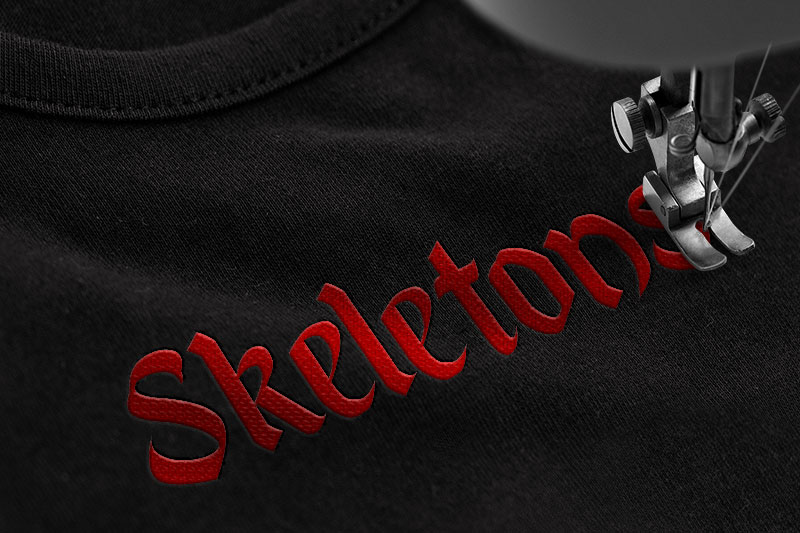 Black white Embroidery Blackletter Font