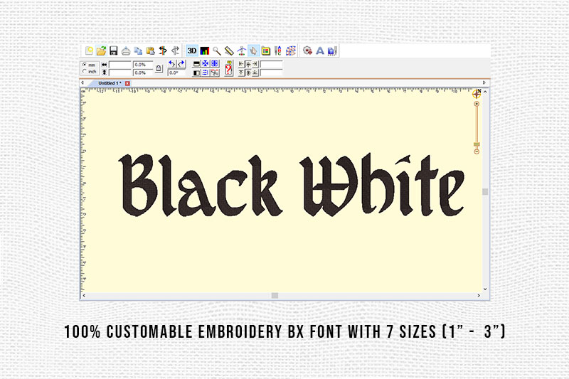 Black white Embroidery Blackletter Font