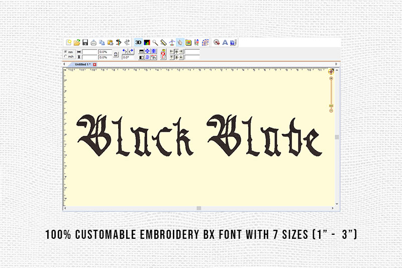 Black Blade Embroidery Blackletter Font