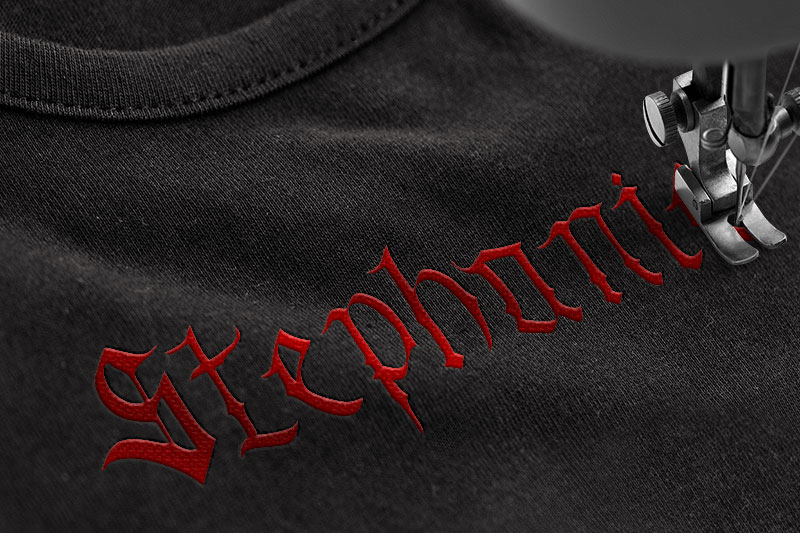 Black Blade Embroidery Blackletter Font