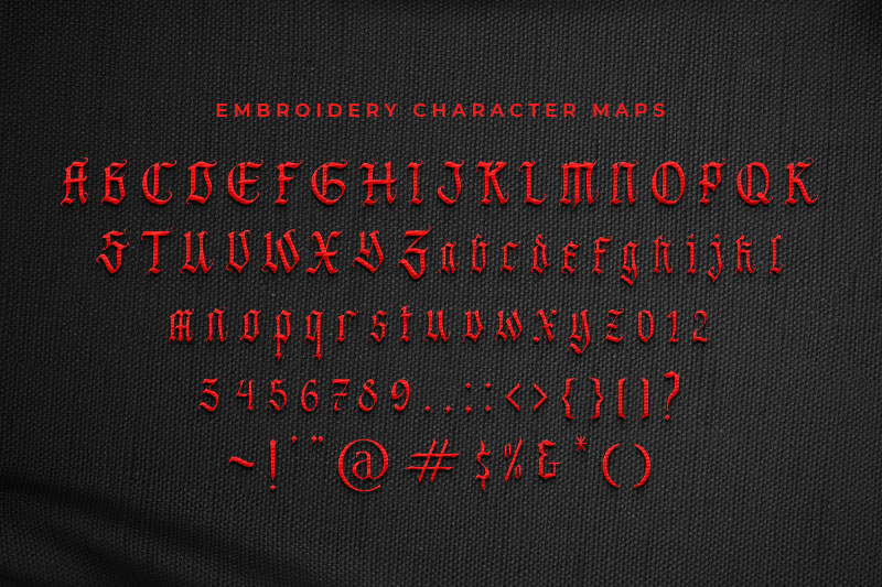 Blackland Embroidery Blackletter Font