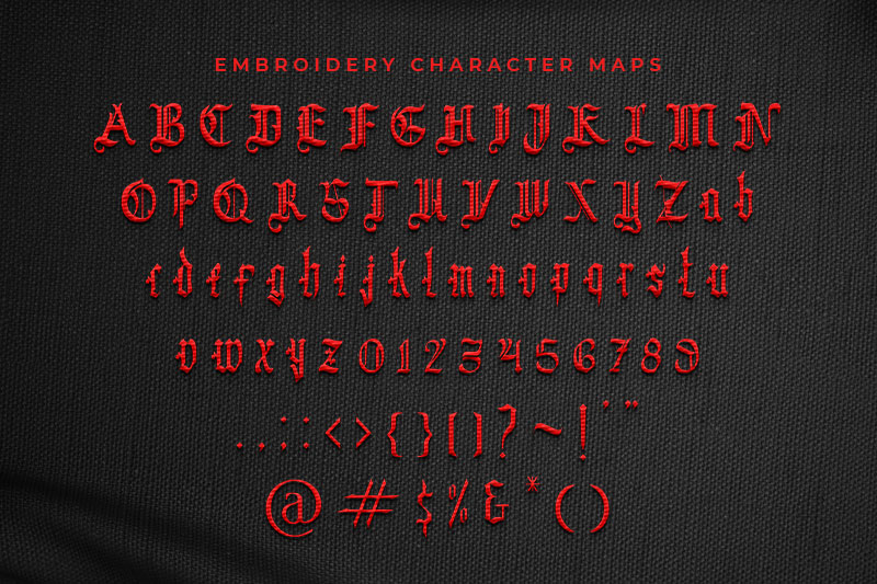 Blackrose Embroidery Blackletter Font