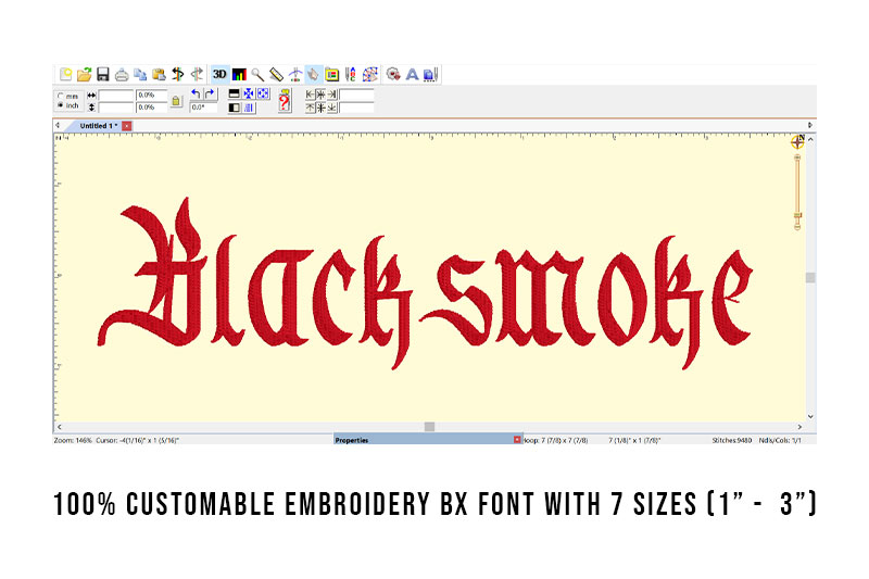 Blacksmoke Embroidery Blackletter Font