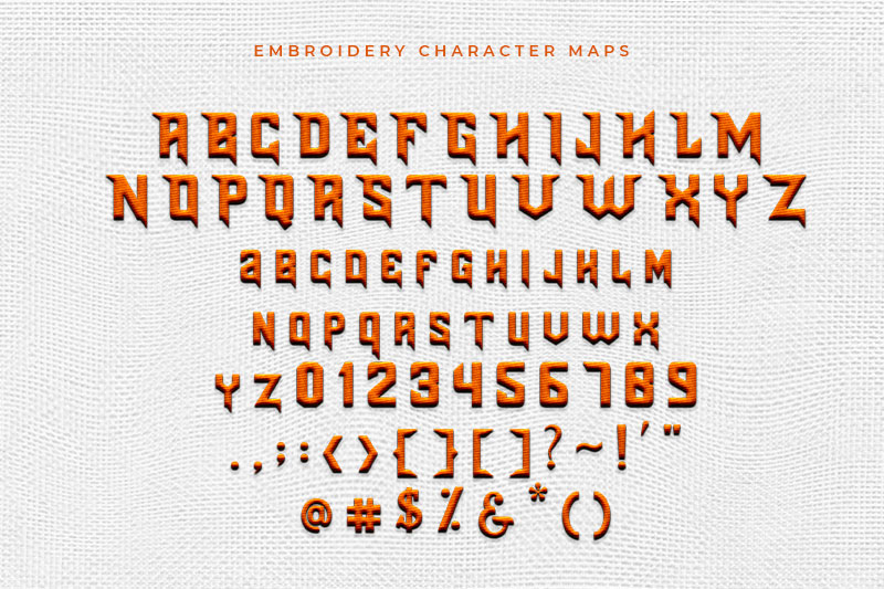 Blades Embroidery Display Font