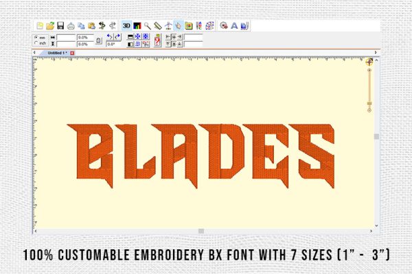 Blades Embroidery Display Font