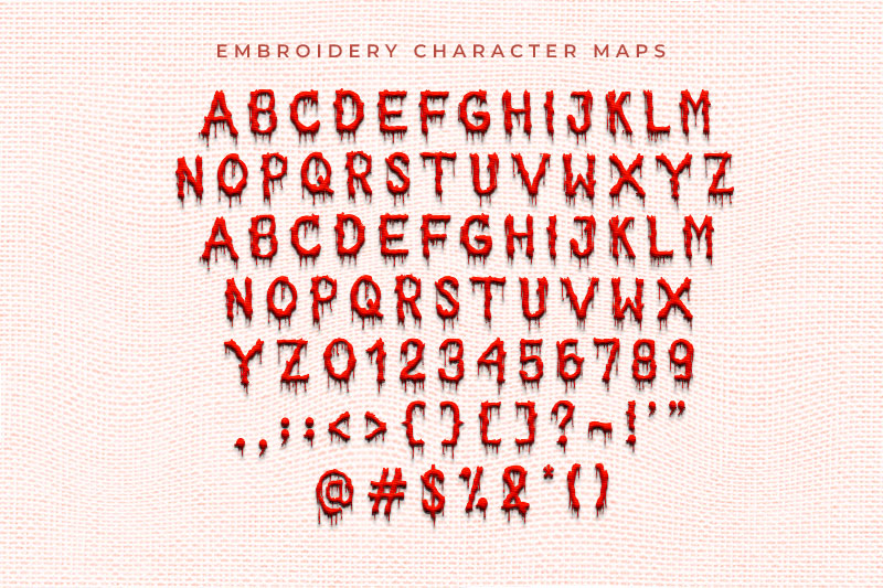 Bloodsoul Embroidery Horror Font