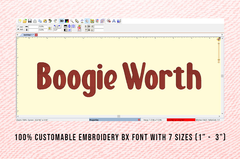 Boogie Worth Embroidery Kids Font