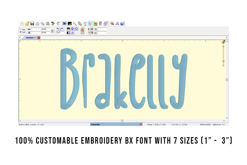 Brakelly Embroidery Kids Font