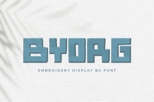 Byorg Embroidery Display Font