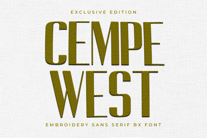 Cempe West Embroidery Sans Serif Font