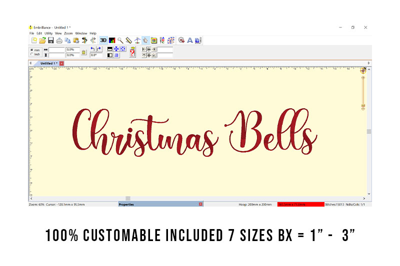 Christmas Bells Embroidery Script Font
